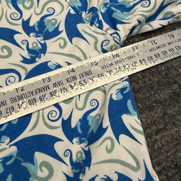 Svaha Twirl Dress Women Small Dragon Fantasy Blue White Pockets Organic Midi - Picture 5 of 10